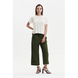 PANTALONI AMPI RISVOLTO POPELINE - WW31691