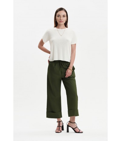 PANTALONI AMPI RISVOLTO POPELINE - WW31691