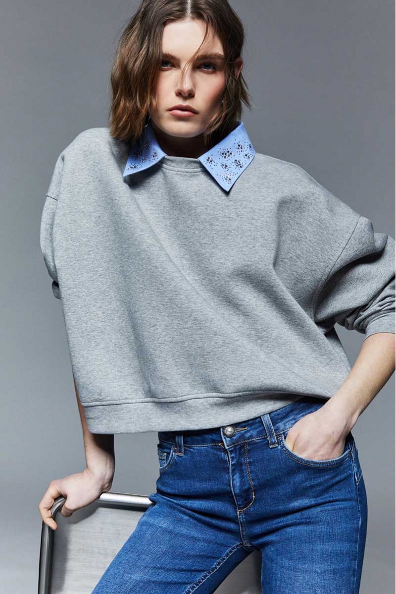 LIU JO FELPA GIROCOLLO JEANSERIA