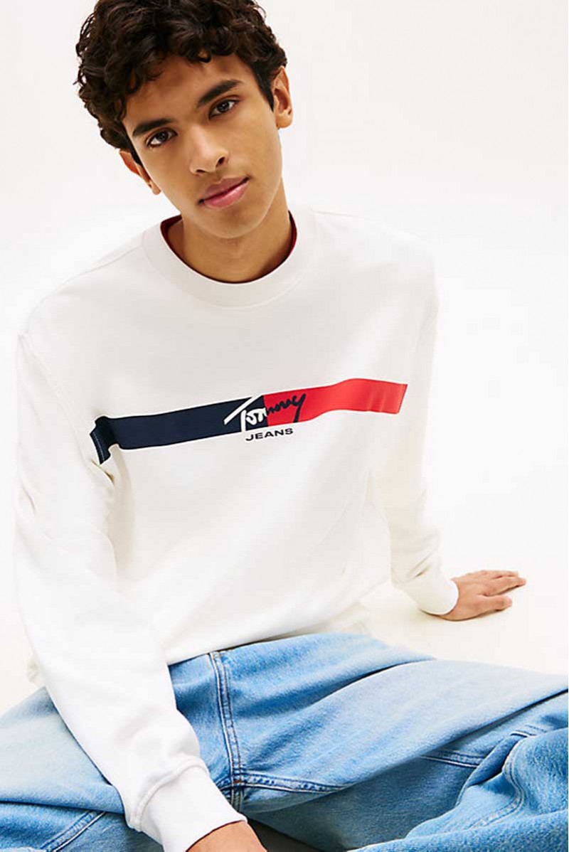 TOMMY HILFIGER FELPA GIROCOLLO JEANSERIA