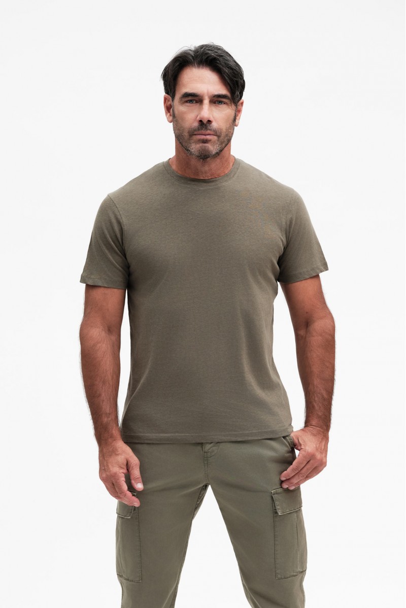 T SHIRT A MANICA CORTA MISTO LINO - WU31010