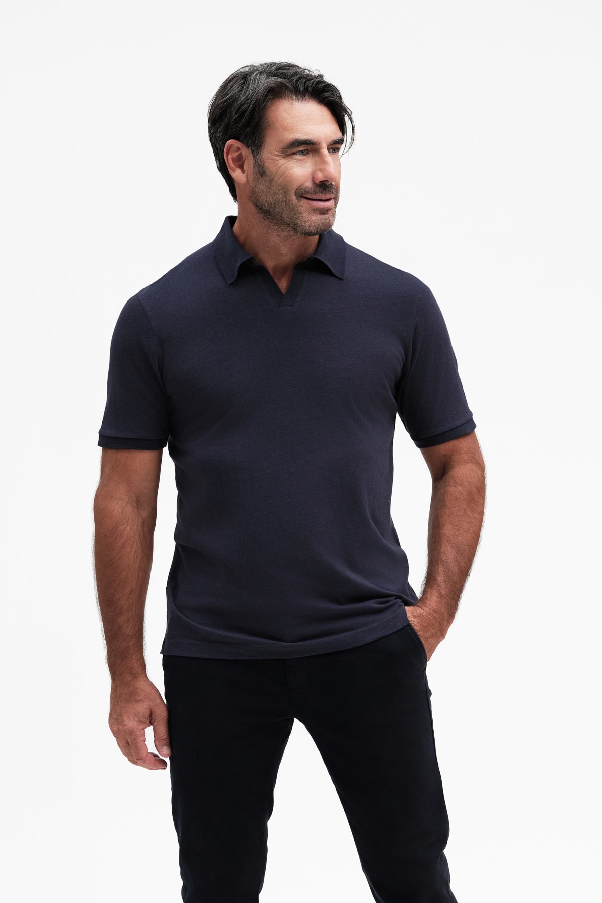 POLO DERBY MANICA CORTA MISTO LINO - WU31012