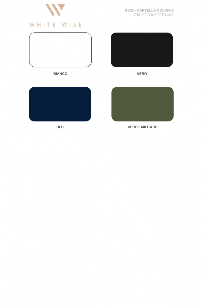 WHITE WISE POLO DERBY MANICA CORTA MISTO LINO - WU31012 