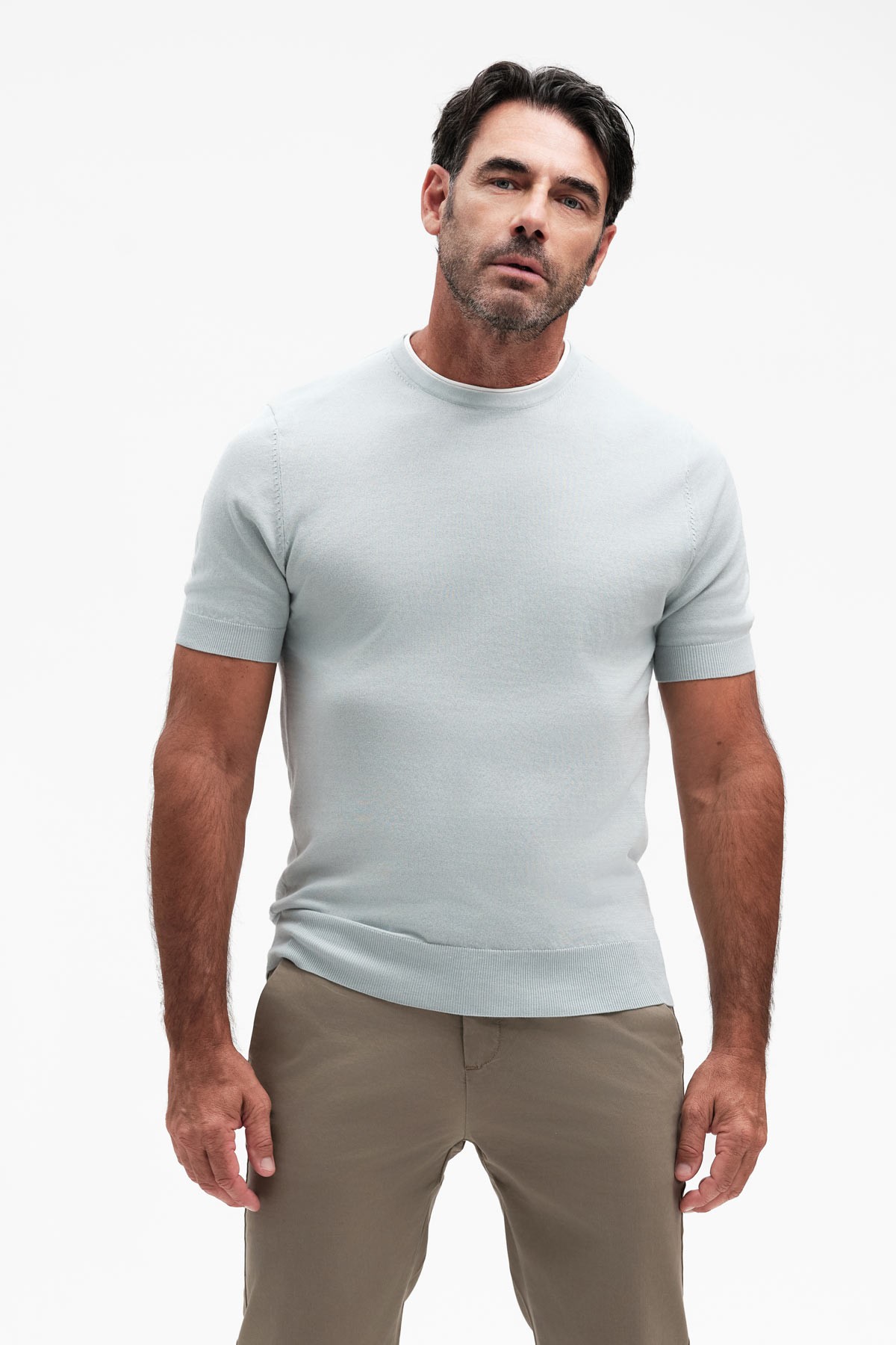 GIROCOLLO MANICA CORTA TAGLIO VIVO COTONE GG14 - WU31059