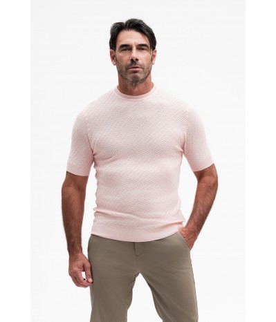 GIROCOLLO MANICA CORTA LAV. INTRECCIO COTONE GG14 - WU31088