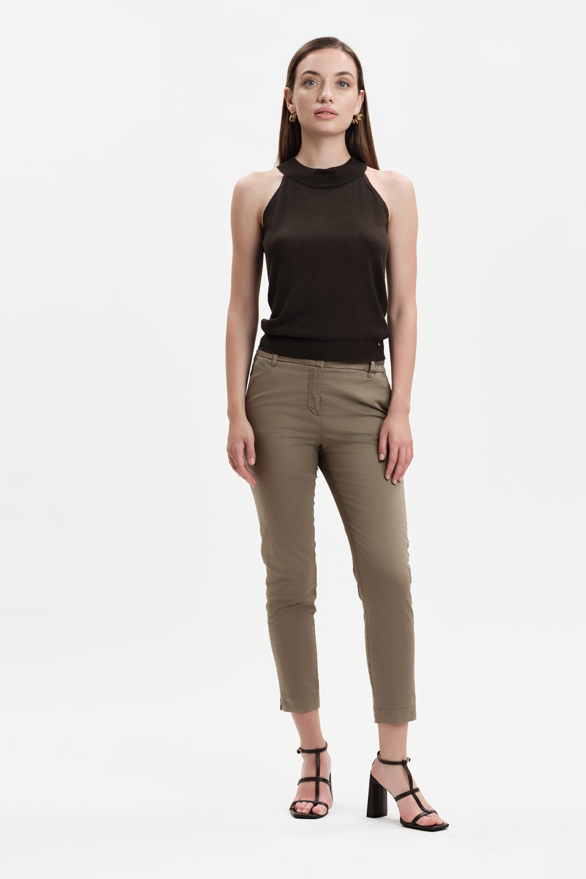 TOP IN MAGLIA CON SCOLLO AMERICA VISCOSA SETA - WW31005