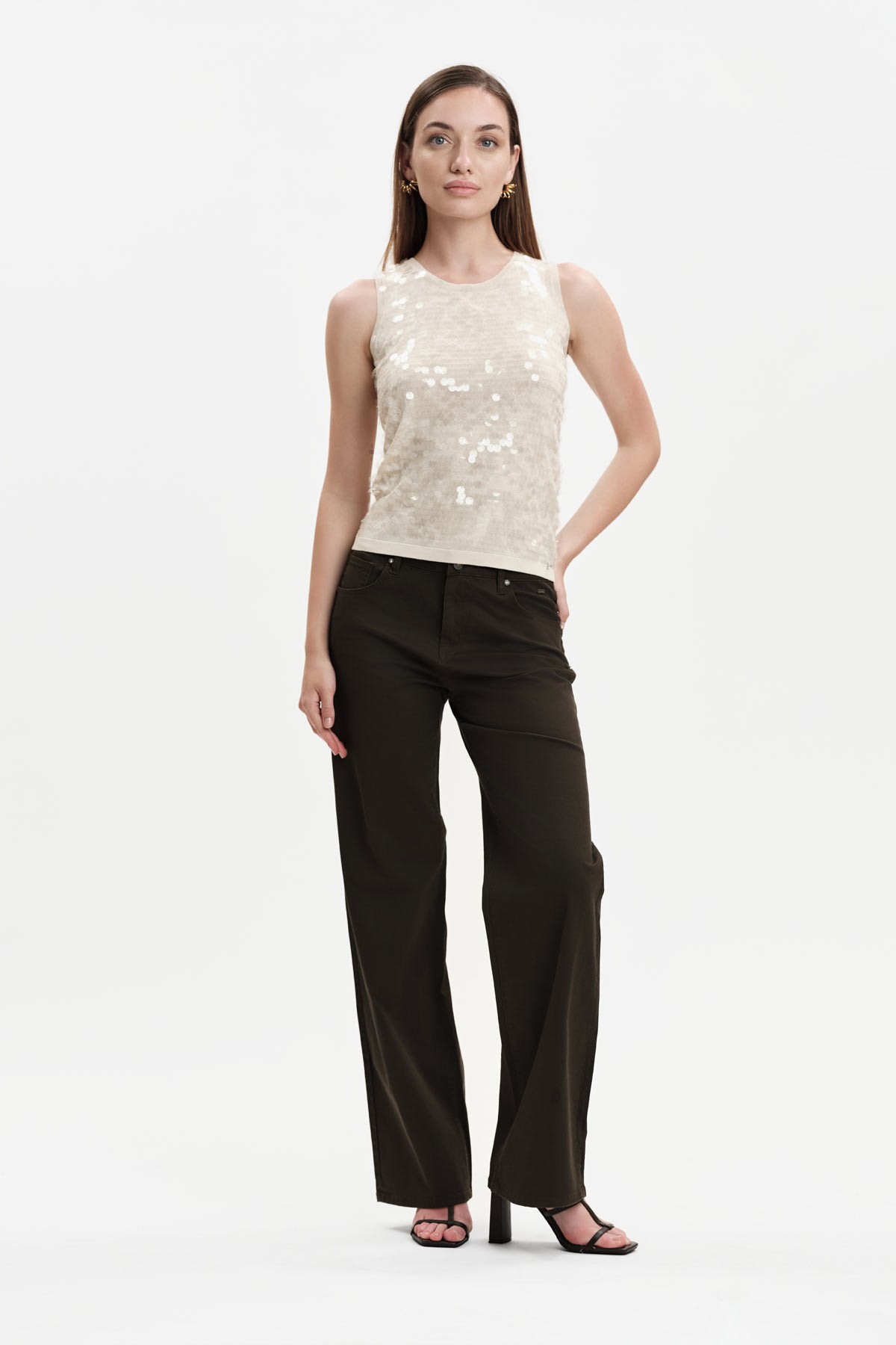 CANOTTA IN MAGLIA CON PAILLETTES - WW31028