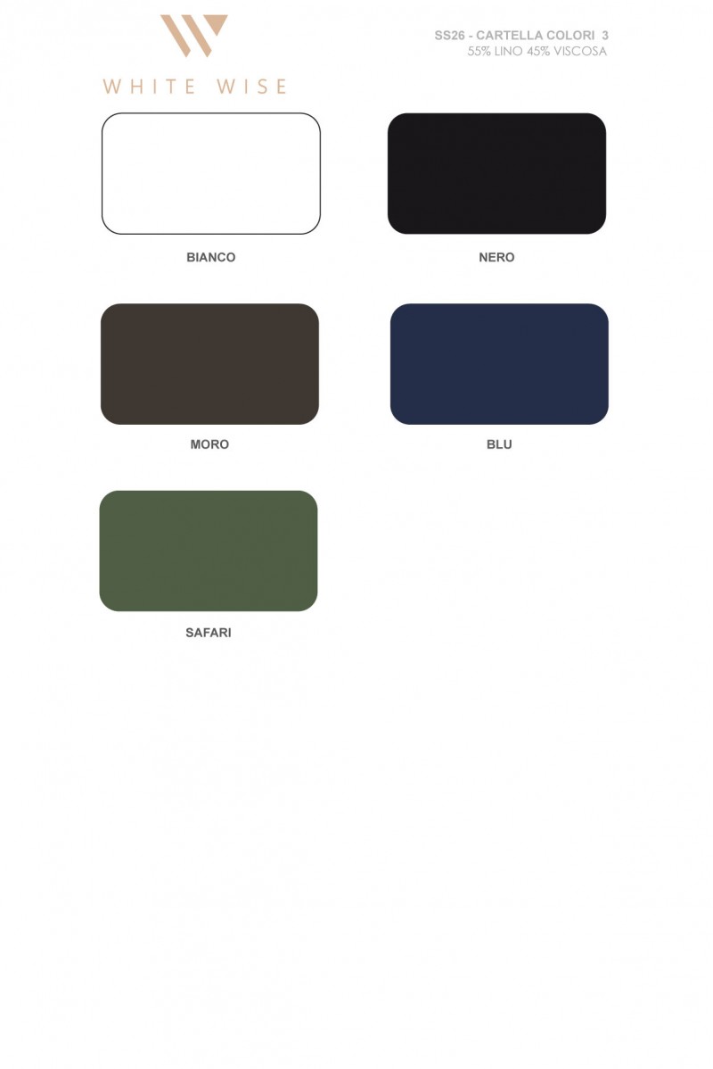 WHITE WISE GIROCOLLO MISTO LINO SPALLA SCESA - WW31041 