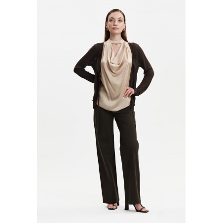 CARDIGAN CON ALLACCIO IN MISTO LINO - WW31044