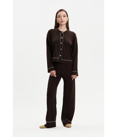 CAMICIA IN MAGLIA CON PIPING - WW31090