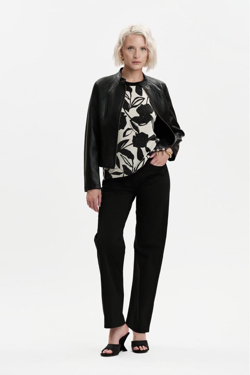 WHITE WISE CASACCA IN MAGLIA FANTASIA - WW31092 