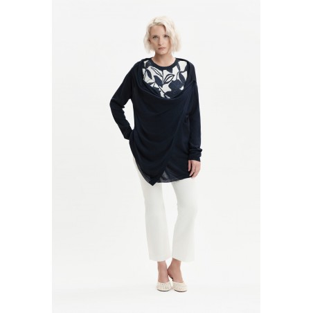 TOP IN MAGLIA FANTASIA CON BOTTONI ORO - WW31094