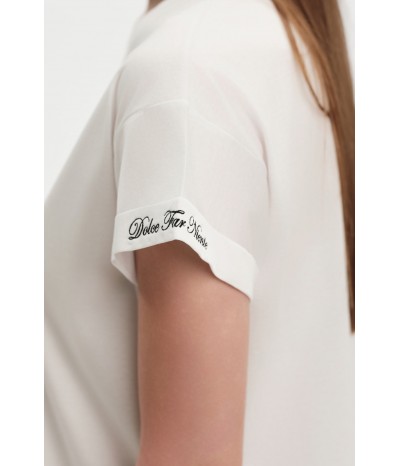 T-SHIRT CON RISVOLTO RICAMO DOLCE FAR NIENTE - WW31104