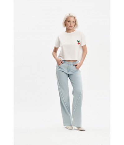 CROP TOP APPLICAZIONE CHERRY - WW31107