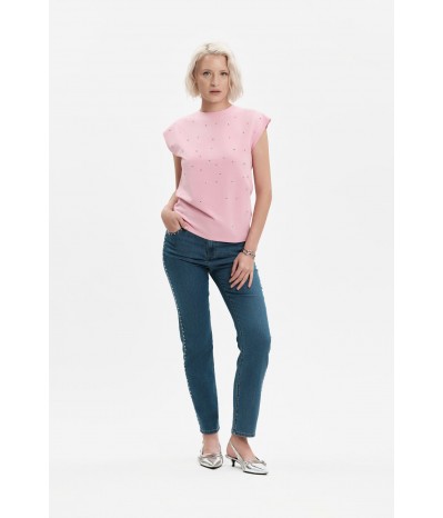 T-SHIRT SMANICATA CON BORCHIA PIATTA - WW31157