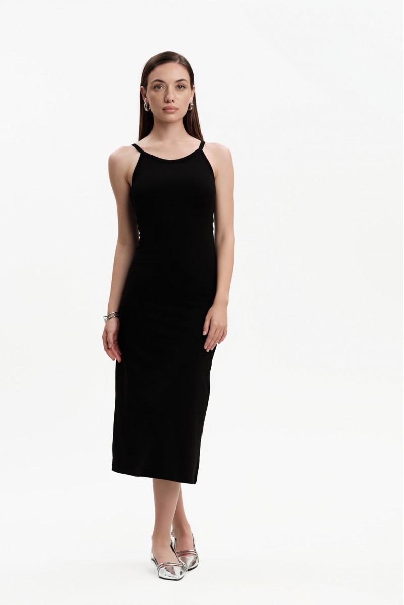 ABITO CON BRETELLINE SVASATO - WW31168