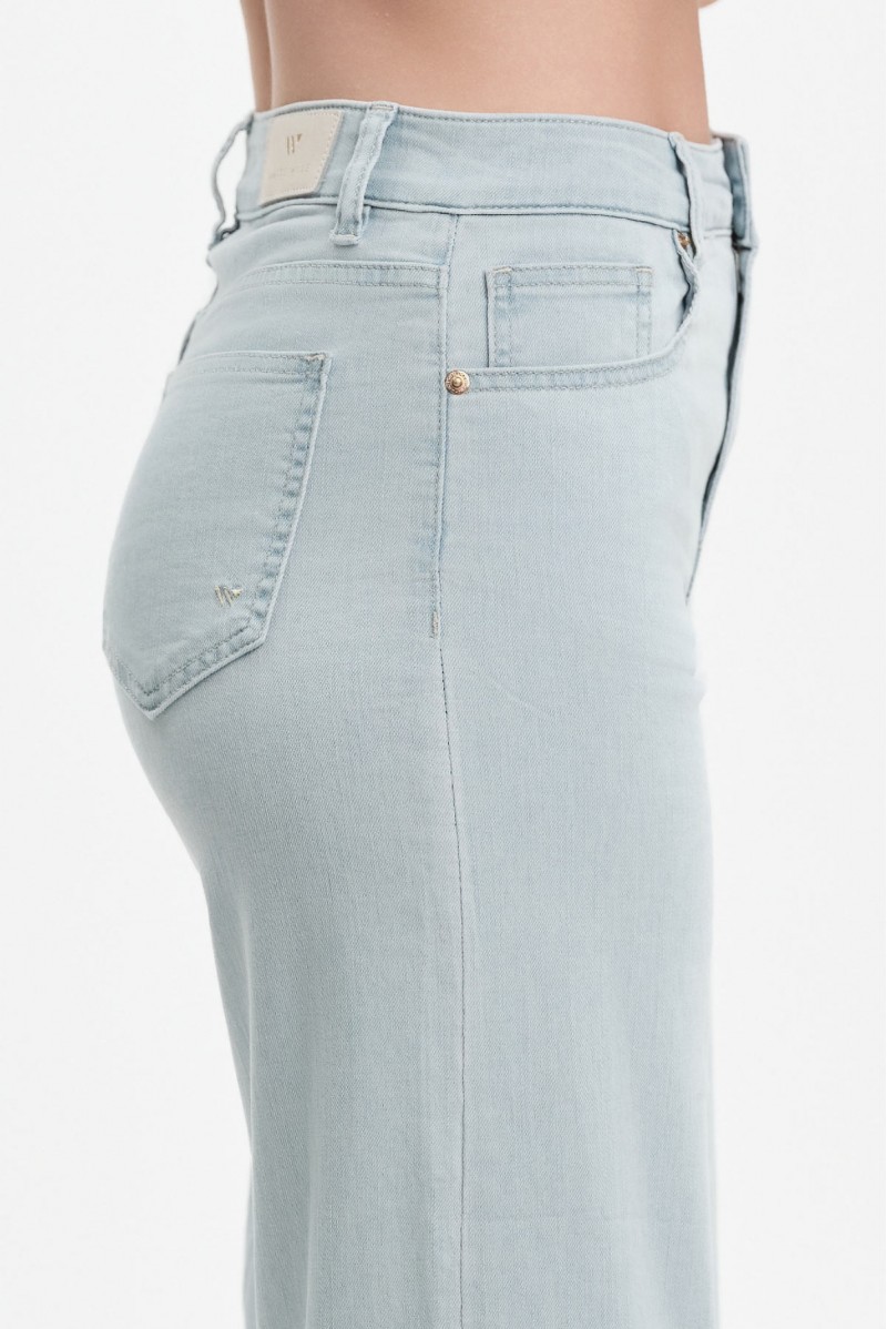 WHITE WISE MARTINA - JEANS PALAZZO MIDI 7oz - WW31200 