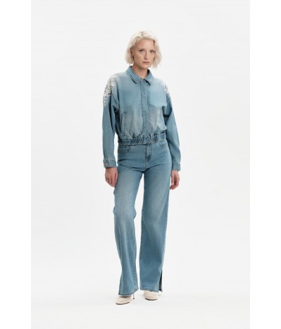 MARTA - PALAZZO DENIM CON SPACCO 7oz - WW31204