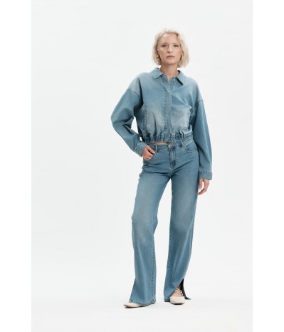 MARTA - PALAZZO DENIM CON SPACCO 7oz - WW31204