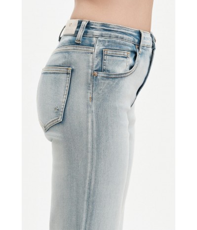 MARY - JEANS CON RISVOLTO E OCCHIELLI DORATI - WW31213