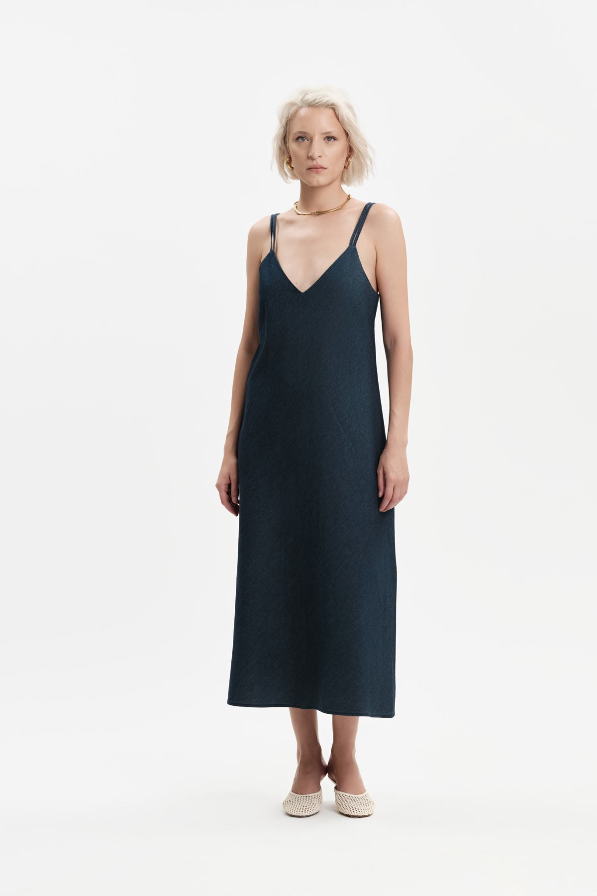 ABITO IN CHAMBRAY CON BRETELLINE INCROCIATE - WW31260