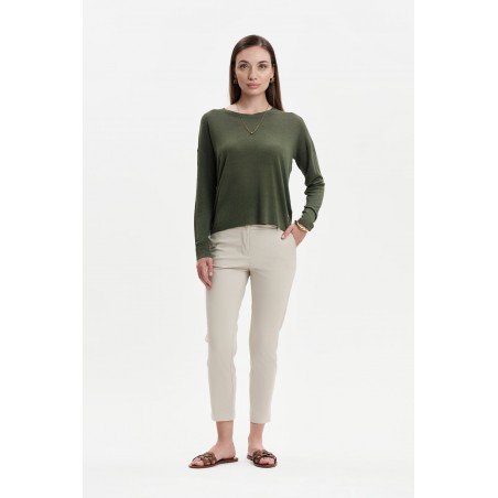 AURORA - PANTALONI CON SPACCHETTO IN RASATELLO - WW31400