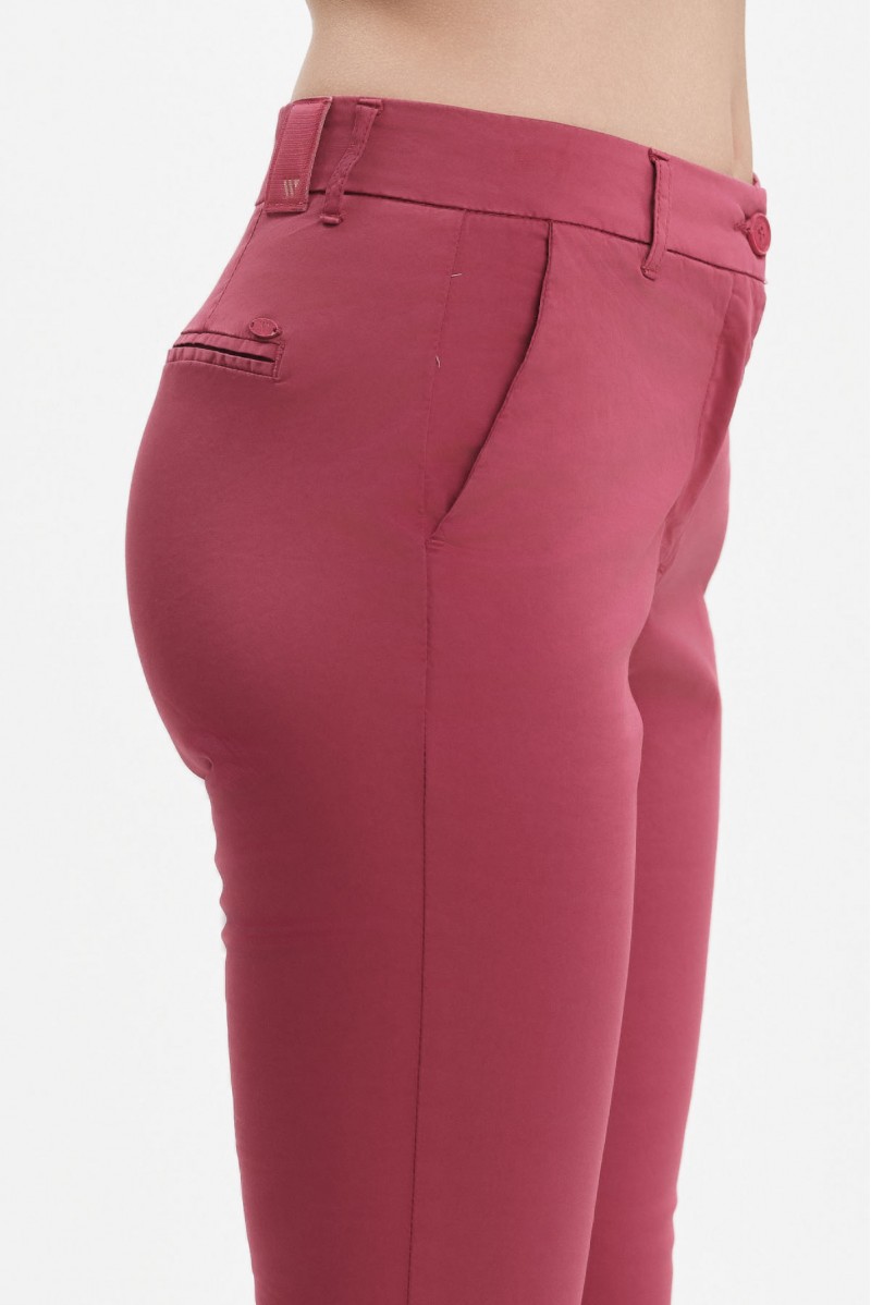 WHITE WISE PANTALONI A ZAMPA IN RASATELLO - WW31409 