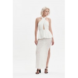 ABITO LUNGO IN SANGALLO CON FASCE INCROCIATE - WW31503