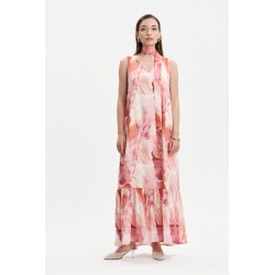 ABITO LUNGO FANTASIA SCOLLO A V - WW31533