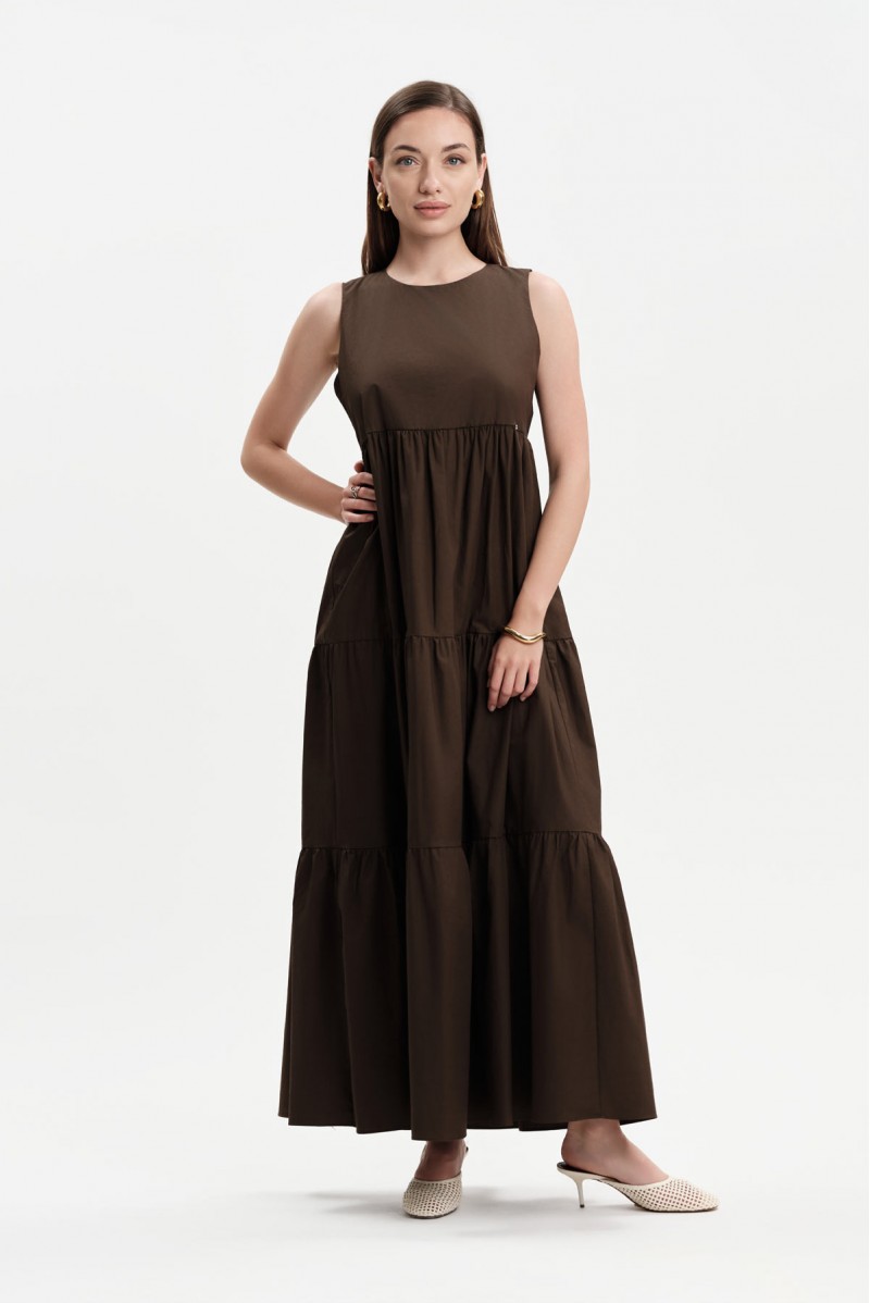 ABITO LUNGO A BALZE POPELINE - WW31695