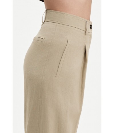 PANTALONI IN MISTOLINO CON BOTTONE ORLO - WW31727