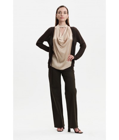 TOP IN RASO CON SCOLLO A GOCCIA - WW31815