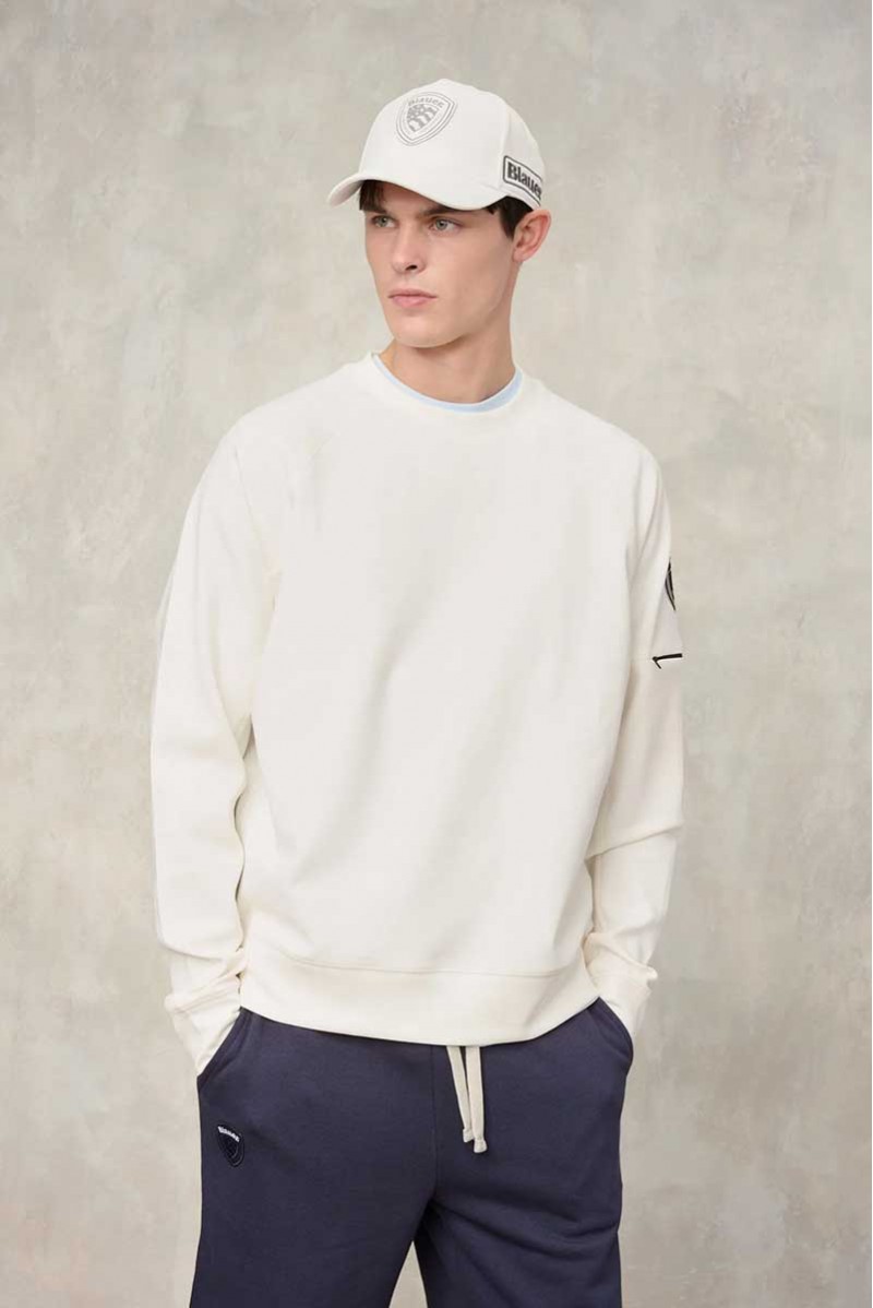 BLAUER FELPA GIROCOLLO CASUAL