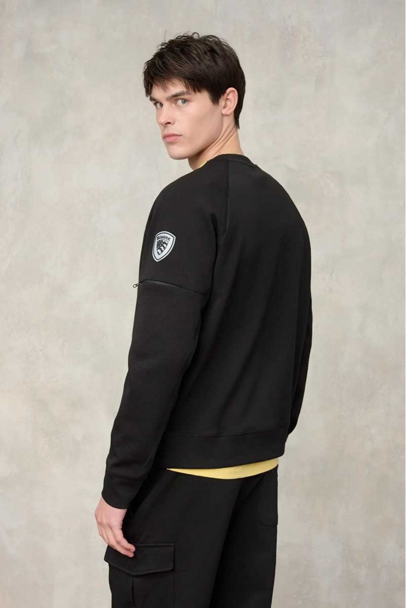 BLAUER FELPA GIROCOLLO CASUAL