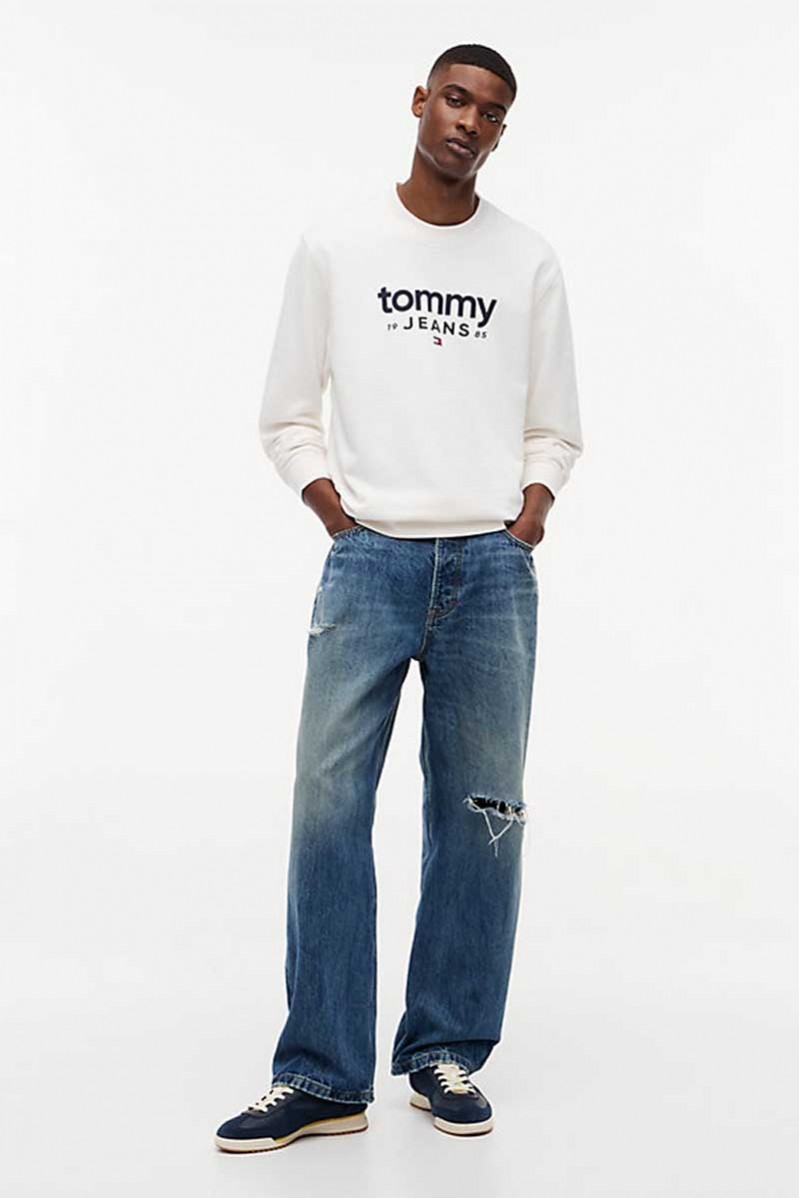TOMMY HILFIGER FELPA GIROCOLLO JEANSERIA