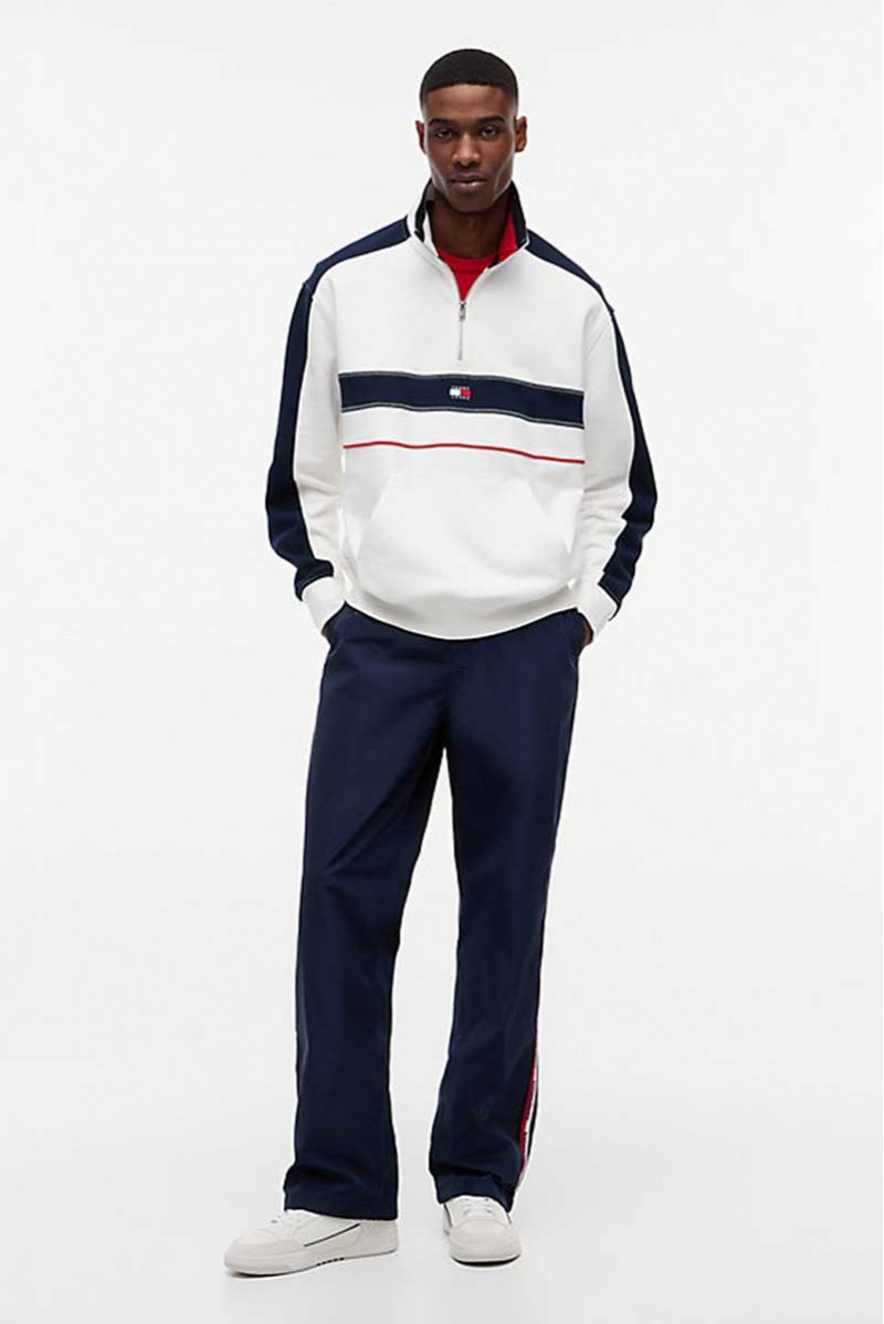 TOMMY HILFIGER FELPA MEZZA ZIP JEANSERIA