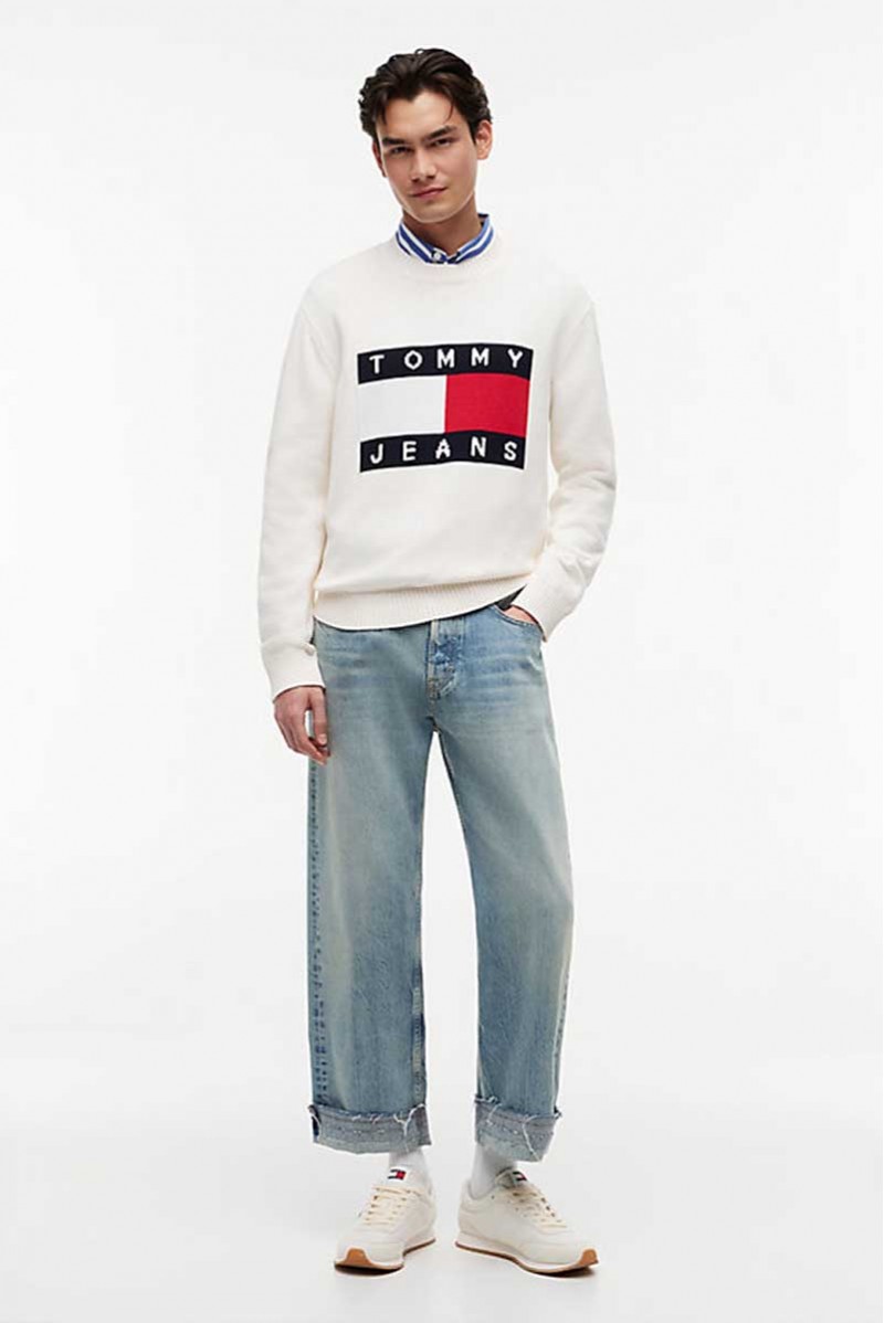 TOMMY HILFIGER MAGLIA GIROCOLLO JEANSERIA