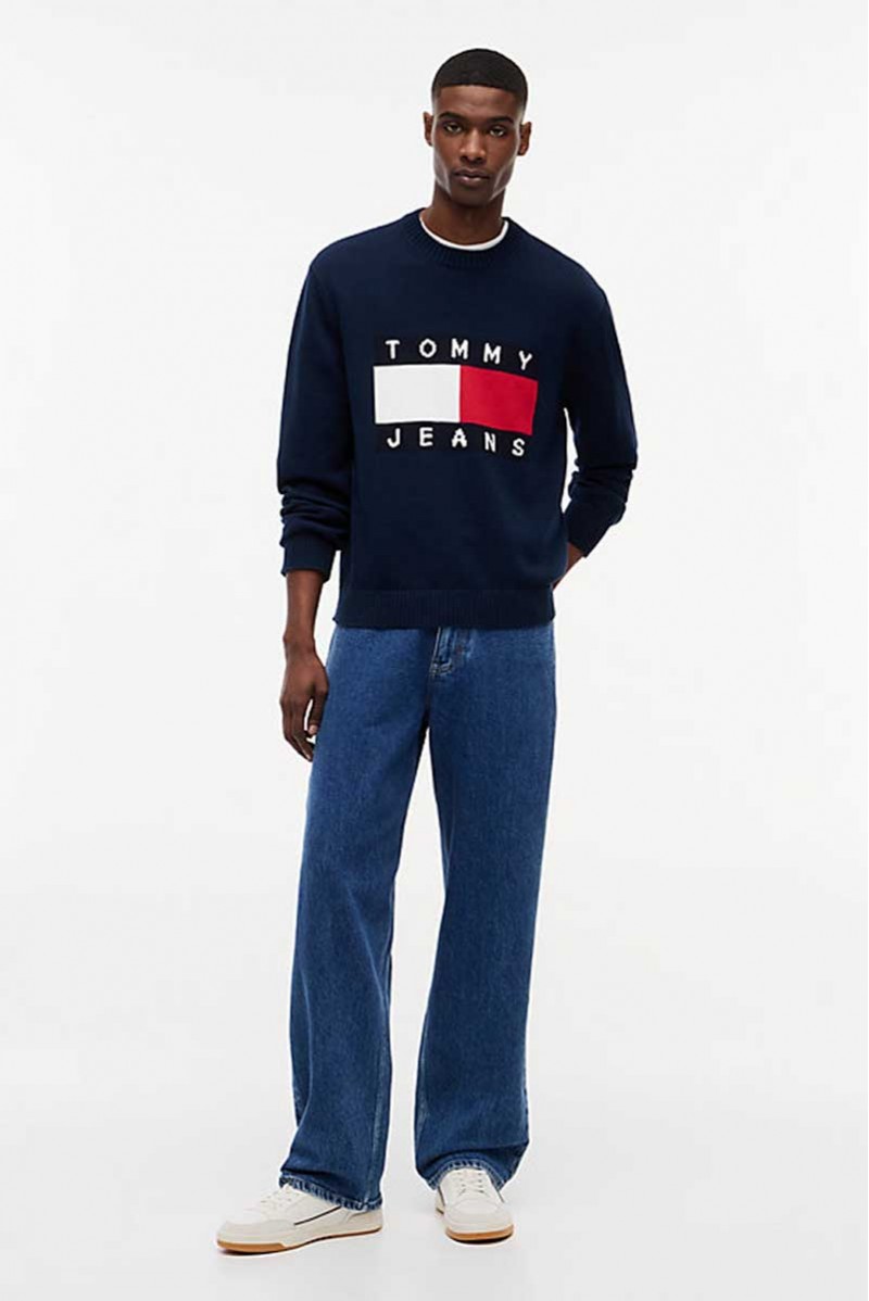 TOMMY HILFIGER MAGLIA GIROCOLLO JEANSERIA