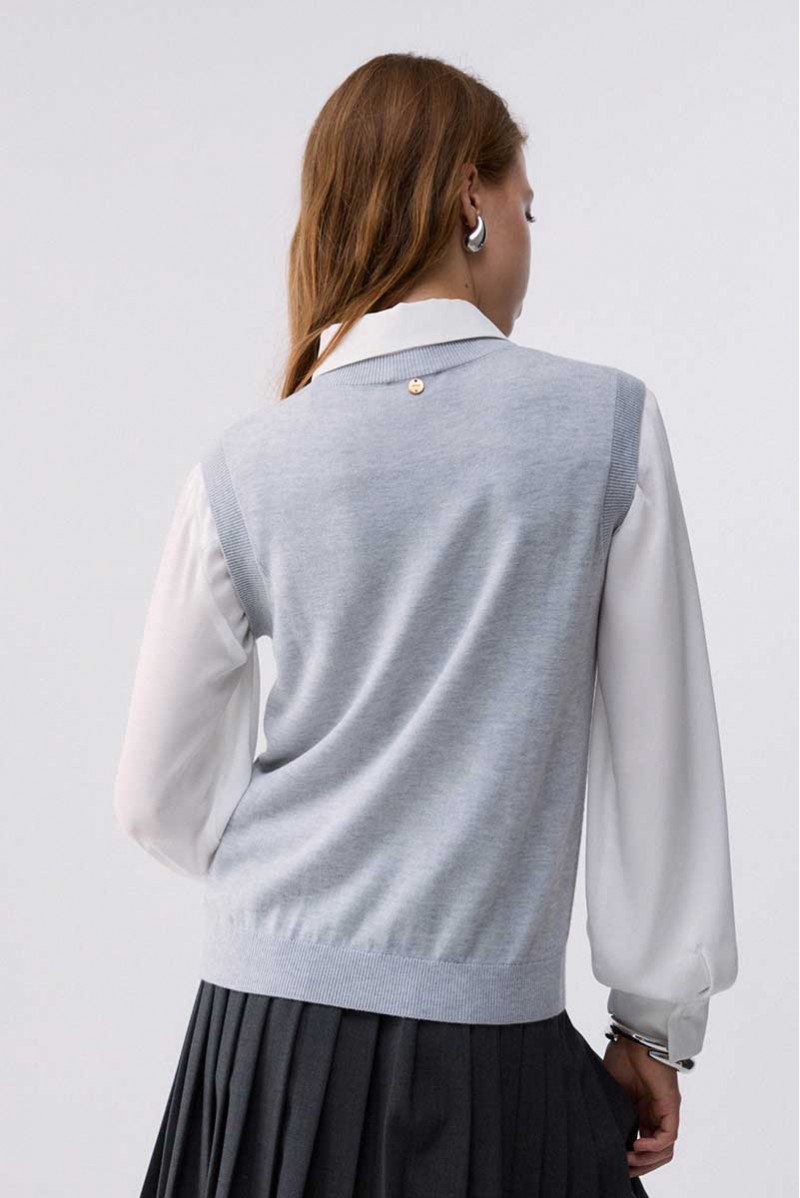 LIU JO MAGLIA SMANICATA JEANSERIA