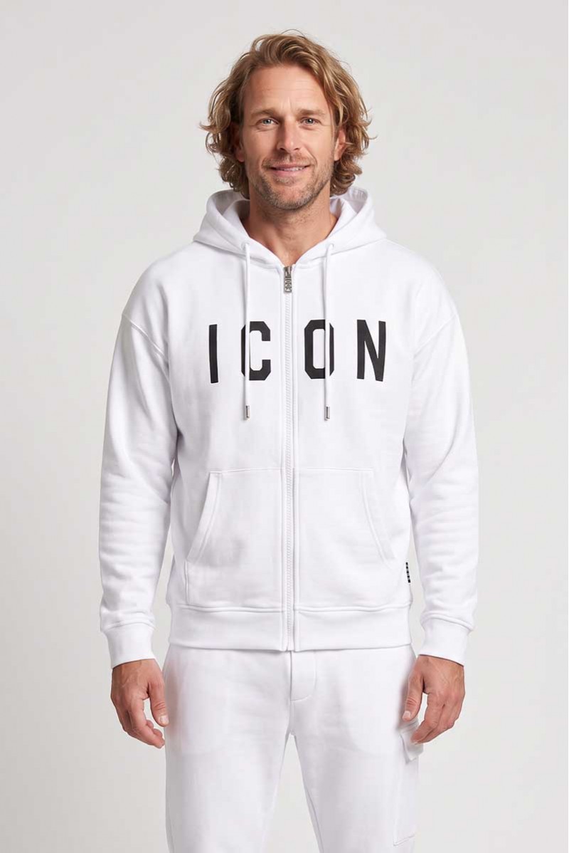 ICON FELPA ZIP CAPPUCCIO CASUAL