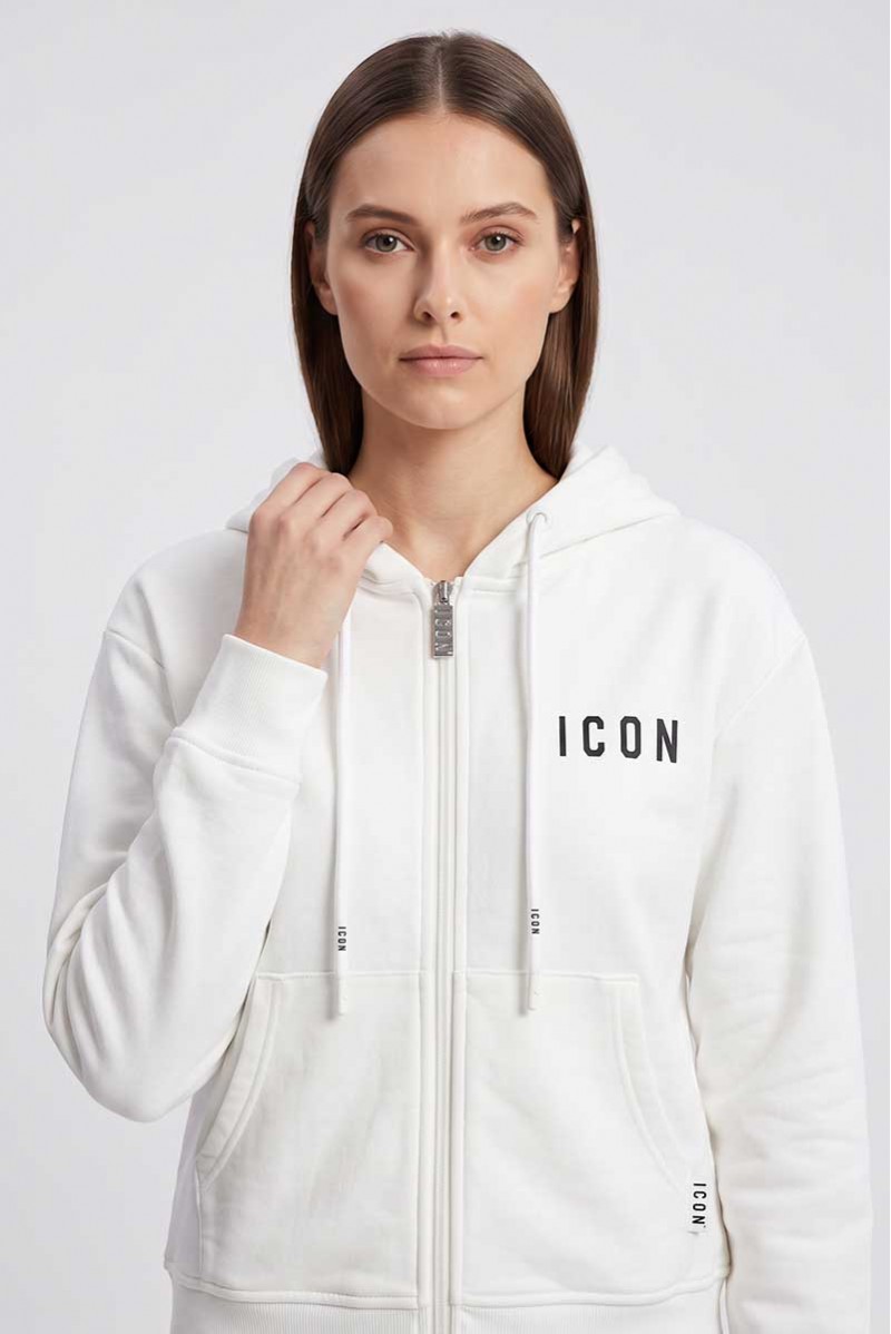 ICON FELPA ZIP CAPPUCCIO...