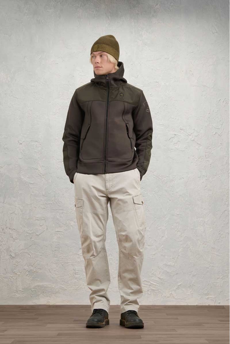 BLAUER FELPA ZIP CAPPUCCIO CASUAL
